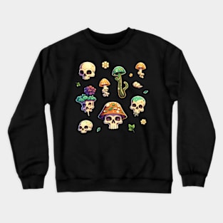 Skull Mushrooms Crewneck Sweatshirt